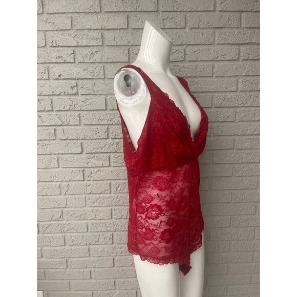 H&M Women Red Floral Lace Bodysuit Teddy Size XL - Picture 4 of 10